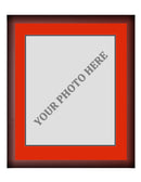 Frame Kit - Cherry Wood Frame | Red Matting | Dark Blue Trim