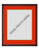Frame Kit - Cherry Wood Frame | Red Matting | Green Trim