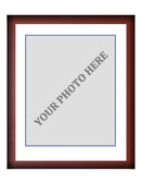 Frame Kit - Cherry Wood Frame | White Matting | Blue Trim