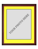 Frame Kit - Cherry Wood Frame | Yellow Matting | Dark Green Trim