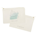 Chicago Cityscape Cotton Canvas Cosmetic Bag