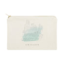 Chicago Cityscape Cotton Canvas Cosmetic Bag