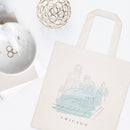 Chicago Cityscape Cotton Canvas Tote Bag