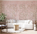 Blush Pink Chinoiserie Wallpaper Mural Peel and Stick