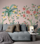 Pink Japanese Chinoiserie Removable Wallpaper Mural