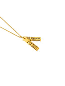 Chocolate & Steel Long-Bar Quote Necklace Hafez