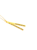 Chocolate & Steel Long-Bar Quote Necklace Henry Wadsworth Longfellow