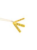 Chocolate & Steel Long-Bar Quote Necklace Maya Angelou