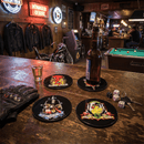Classic Tattoo Coaster Set | Metal & Cork Retro Round Coasters in Gift Tin