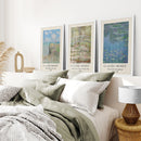 3 Piece Claude Monet Wall Art Set. Water Lilies Prints