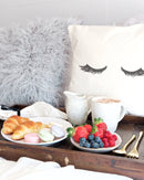Mascara Closed Eyelashes Pillow Cover