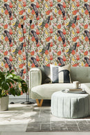 Black Birds on White Wallpaper