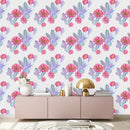Contemporary White Wallpaper with Cactus Tasteful