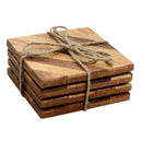 Mascot Hardware Checkered Diagonal  Wooden Coasters Set of 4