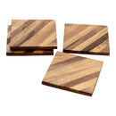 Mascot Hardware Checkered Diagonal  Wooden Coasters Set of 4