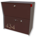 RetroBox Locking Small Package Wall Mounted Mailbox in TEXTURED GRAY METALLIC