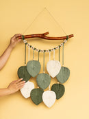 Coda Green Macrame Leaves with Flower Tassel