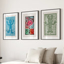 Colorful Trendy Groovy Wall Art. Poster Set Decor