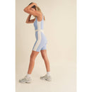 Color Block Romper in Blue [Sizes S-L]