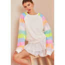 Color Block Sequin Sleeves French Terry Top [Available in SM-L]