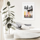 Tropical Beach Life Theme. Orange Surfboards Print