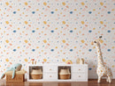 Multicolor Terrazzo Pattern Wallpaper - Pink, Blue, Yellow, and Peach