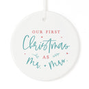 Modern Our First Christmas as Mr. and Mrs. Christmas Ornament