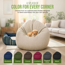 Hemp Bean Bag Chair Lounger - Adult & Teen size Traditional Classic 6 panel beanbag remove wash Eco Friendly Organic 18 oz. Hemp Fabric Comfy Bean - MADE IN USA