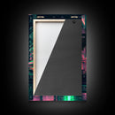 Neon Tokyo Streets, 80s Retro Style Tokyo Art, Framed Canvas Print