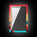 Outrun Style Art Deco Desert Sunset, Framed Canvas Print, Retro Style 80s Vibe Wall Decor, Office Art, Game Room Decor, Living Room Art