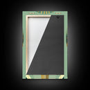 Boho Modern Frank Lloyd Wright-inspired Art Deco Canvas Print, Emerald Green and Gold Palm Tree, wall decor, wall art original, MCM Art