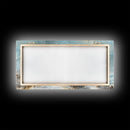 Coastal Christmas Lighthouse Decor Framed Canvas Print, Snowy Beach Scene with Holiday Wreath and Lighthouse Winter Wall Art