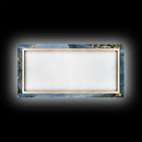 Rustic snowy mountain cabin with Christmas lights, Framed Canvas Print a cozy winter scene, perfect for winter wonderland wall decor