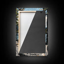Canoe in the Mountains Framed Canvas Print, Abstract Pacific Northwest Oil Painting Print, Oregon or Washington Wall Art