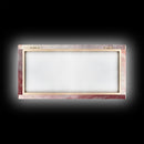 Pink Geode Framed Canvas Print, Light Pink Wall Art Above Bed Decor, Moody Abstract Artwork Gift Idea Minimalist Panoramic Painting