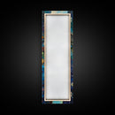 Abstract River, mosaic wall art, blue and green wall art, geometric wall art, whimsical art, framed canvas print, tall narrow art