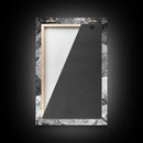 Reflective Rock Pool, Tranquil Nature, Monochrome Landscape, Black and White Framed Canvas Print, Minimalist Bathroom or Spa Wall Art