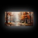 Beautiful Fall Centerpiece Landscape Painting Framed Canvas Print, Fall Decor, Thanksgiving Decor, Autumn Decor, Home Decor Fall Decorations