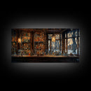 Tavern Wall Art, Bar Art, Winter Art, Canvas Print, Wall Hanging, Panoramic Art, Dorm Room Art, Bar Cart Art, Game Room Art, Office Decor