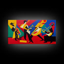 Music wall art, jazz oil painting print, framed canvas print, music gift, jazz club decor, extra large music art, abstract music