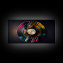 Synthwave vinyl record art, canvas print, framed wall art, interior design, musical wall art, music room decor