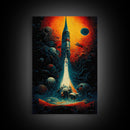 Cosmic Horror Space Exploration Poster Canvas Print, Scifi Wall Art, ready to hang wall art