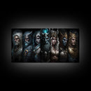 The Æsir, Aesir, Old Norse Gods, Framed Canvas Print, Norse Mythology, Scandinavian Mythology Fantasy Art