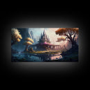 Norse Mythology Art, Alfheim Realm of the Light Elves, Framed Canvas Print, Fantasy Wall Art