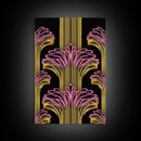 Art Deco Pattern Wall art - Framed Canvas Print - Art Deco - Black art - Bright colors - Pink & gold art - Office decor - Abstract nature