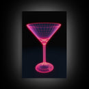 3D Pink Cocktail Wall Art, Pink Wall Decor, 3D Art, Vibrant Art, Minimalist Print, Wall Decor, Canvas Print, Wall Art, Framed Canvas