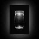 Mason Jar Wall Art, Jar Art Print, Black And White Art, Minimalist Art, Wall Decor, Canvas Art, Wall Art, Framed Canvas Wall Decor