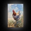 Rooster Wall Art, Rooster Painting, Farmhouse Art, Country Wall Art, Minimalist Wall Art, Wall Decor, Canvas Print, Wall Art, Framed Canvas