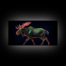 Abstract Moose Wall Art, Animal Art Print, Nature, Minimalist Wall Art, Panoramic Wall Decor, Canvas Print, Wall Art, Framed Canvas Art