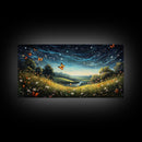 Wildflower Meadow, Wildflower Wall Art, Butterflies Wall Print, Panoramic Art, Wall Art, Canvas Art, Landscape Art, Landscape Print, Office